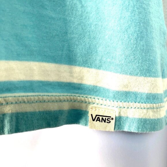 Vans Blue White Striped Sleeveless Scoop Neck Strappy Beach Surf Tank Top Size M - Picture 5 of 7